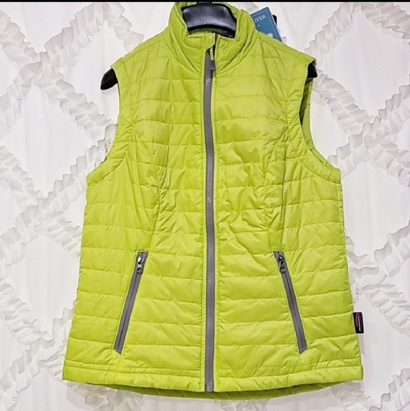 NWT Insulated Puffer Vest Chartreuse Green Size S - Picture 1 of 5